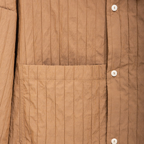 Merely Made Merely Quilted Cropped Shirt Sage Brown 24231SH Degli Uberti